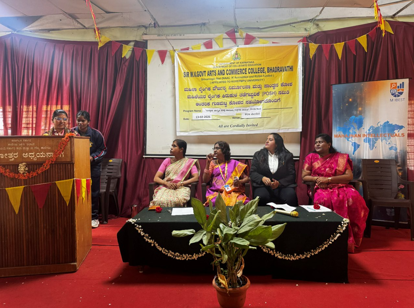 Advocate Harshitha Rani delivering the legal literacy session